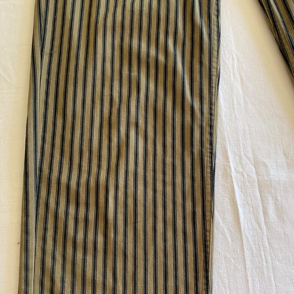Brixton Women's Green Black Blue Striped Ankle Pants Size 27 - Picture 8 of 10